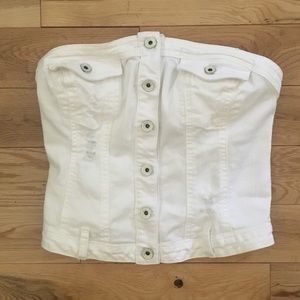 !!SOLD!! GUESS white denim top